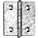 Knopfscharnier - leichte Ausfhrung 50x40x0,9 mm, Messing poliert