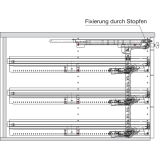 HETTICH SYSTEMA TOP 2000 Container-Set Sil Sys, Vollauszug, ET 530,schw.