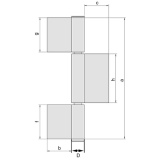 Konstruktionsband 3-tlg. 220 x 50 x 4 mm, Stahl blank