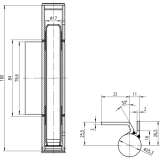 Konstruktionsband 3-tlg.  25,3 mm, Bandhhe 160 mm, Stahl blank