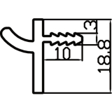 Wall Sys Tablar-/Korpustrger 19 mm, zum Einhngen, Aluminium natur eloxiert