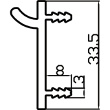Wall Sys Tablar-/Korpustrger 34 mm, zum Einhngen, Aluminium natur eloxiert