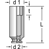 GEDORE Kraftsteckschl�ssel lang K 19 L DIN3121 1/2\"vierkant 19 mm sechskant