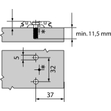 BLUM CLIP Kreuzmontageplatte, vorm. Systemschrauben, HV: Langloch, Distanz 3 mm