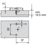 BLUM CLIP Kreuzmontageplatte, vorm. Spax-Schrauben, HV: Langloch, Distanz 0 mm