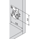 BLUM CLIP Kreuzmontageplatte, Stahl, INSERTA, HV: Exzenter, Distanz 0 mm