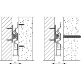 Ladenhalter Rustico fr Tren selbstarretierend, Mauerabstand 25 mm (14248)