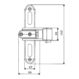 Ladenkreuzband Rustico gekrpft, seitlich verstellbar, Gr. 3, schwarz (56974)
