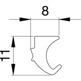 Dichtung 41AL-EPDM-F, fr Clipprofil Glasstrke 8 & 10 mm, Kunststoff grau
