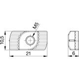 Hammerkopfmutter 41AL-OFFFICE-H, Aluminium roh
