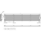 Lftungsgitter Lamellen Lnge 480 mm, Breite 84 mm, Aluminium natur eloxiert
