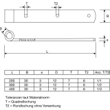 Langbnder einseitig gerollt, o. Kegel, 200 x 30 x 3 mm, Edelstahl-Effekt