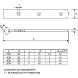 Langbnder mittig gerollt, o. Kegel, 600 x 40 x 5 mm, Edelstahl-Effekt