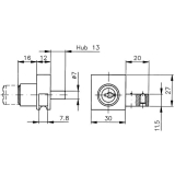 HEKNA Nr.2 515 Zylinder-Laufschuhschloss Profil ohne Glasnut, matt