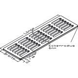 Lftungsgitter Holz geradereihige Lochung Lnge 1992 mm,Breite 120 mm,Eiche roh