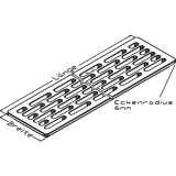 Lftungsgitter Holz - versetzte Lochung Lnge 800 mm, Breite 120 mm, Eiche roh