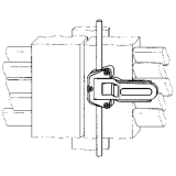 Ladenschnappverschluss Rustico ohne Schlie�zapfenplatten, schwarz (104035)