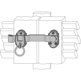 Fensterladenverschluss mehrfl�gelig, m. kurzer Kurbel, 14216