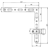 Ladenwinkelband Rustico gekr�pft, seitlich verstellbar, Gr. 3 (14232)