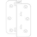 Scharnier Rustico gekrpft 25 mm fr Faltlden Faltschema A (14064)