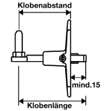 Verstellkloben o.Haltekonsole f. gekrpfte Bnder,Gr.L105, 105mm,schwarz(56842)