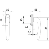 MACO Fenstergriff RHAPSODY - verdeckt geschr., Nocken 10, fr 7 mm, bronze elox.