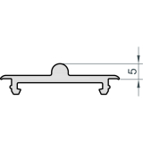 MACO Fiber-Therm Laufschiene unten flach, H=5 mm, L=2500 mm, Alu silber (454810)
