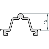 MACO Fiber-Therm Laufschiene unten hoch, H=15 mm, L=6500 mm, Alu silber (466688)
