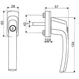 MACO Fenstergriff HARMONY - mit Sperrzylinder, VK 7x35, wei kunststoffmantel