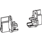 Endstcke Transit 58 - 76 fr Flgeldichtung Falz 12 mm, Kunststoff schwarz-grau