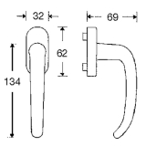MARCHESI Fenstergriff BRNN - verdeckt geschr., VK 7 x 35 mm, Edst. matt