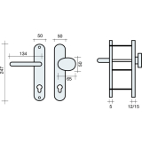 MARCHESI SH-Wechselgt. GARDA Knopf gekr., TS37-49/64-73, oK. silber elox