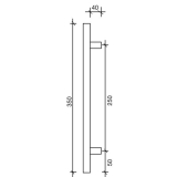 MARCHESI Stangengriff MT 350/20 - 350mm, LA. 250mm, M6, Edst. matt