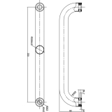 MARCHESI Stangengriff 4523 - gerade, 382mm, LA. 350mm, M8, Edst. matt