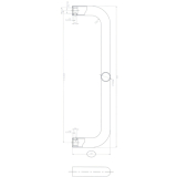 MARCHESI Stangengriff 4527 - 300mm, LA. 280mm, M6, Edst. matt