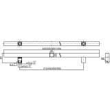 MARCHESI Stangengriff 4820 - 600mm, LA. 400mm, 25 x 25mm, Edst. rostfrei