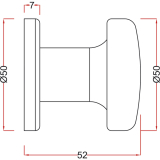 MARCHESI Trknopf Flachform - auf Ros. 50, fest - auf Ros. 50x7, Edst. matt