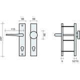 MARCHESI SH-Wechselgt. RIVA Knopf rund, TS37-49/64-73, oK, silber elox.