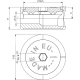 Exzentergehuse 35 x 17 mm Zamak