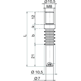 Einfachbolzen M8 x 84 mm Stahl