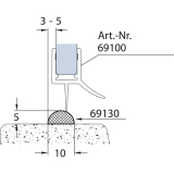 Schwallschutz 10 x 5 mm, 2000 mm, Acryl transparent (69131)