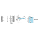Duschtrband Bella, 90 Glas-Wand, m. Langloch, nach auen, verchromt poliert