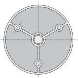 Mbelgleiter starr-3 Schraublcher  80 mm, Hhe 22 mm, Kunststoff schwarz