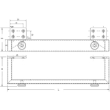 Mbelkufe Breite 400 mm, Hhe 120 mm, Edelsathl gebrstet