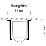 Montagehlse ROLLING STAR zu Kugelrolle  52 mm, Hhe 40 mm, Kunststoff schwarz