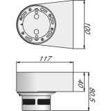 Montagesockel f. Wandmontage 143 W, Kunststoff wei