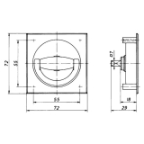 HEKNA Muschelgriff 498 zu Fallenschloss 920, Dornma� 32 mm, RAL 7037, staubgrau