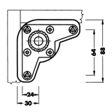 Oberteilgleiter STAHL mit Rand, Schrauben, Kunststoff schwarz