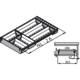 BLUM ORGA-LINE Besteckeinsatz Set ZSI.XXXBI3N, Nennlnge 450 mm