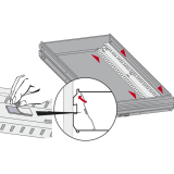 HETTICH SYSTEMA TOP 2000 Orgaline, Auenbreite 736 mm, Stahl Alu-Finish